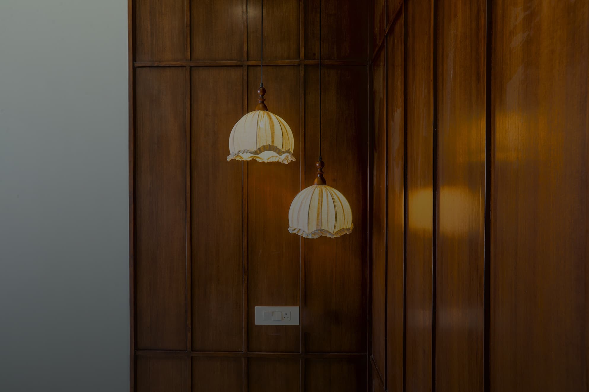 Studio interior with warm lighting